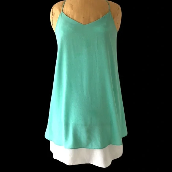 Christian Caliendo | Dresses | Slip Dress Pastel Green White Spaghetti  Straps Sleeveless Boutique Size Small | Poshmark